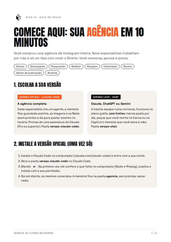 Capa do guia Comece Aqui.