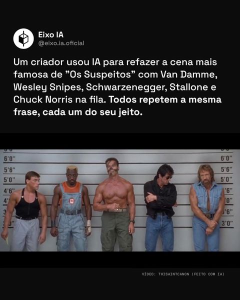 Capa do Reel da Eixo: A fila de Os Suspeitos refeita com IA